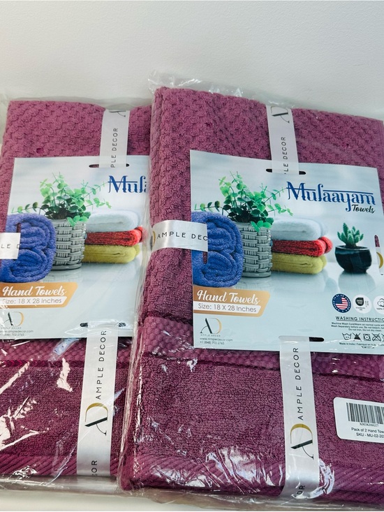 Ample Decor Other - Hand Towels 18”x28” Cotton Plum (Set of 4) NEW
